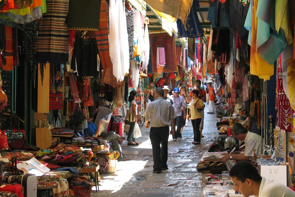 A busy market street in Jerusalem’s Old City
